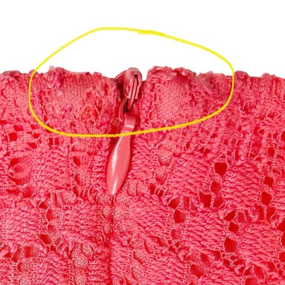 Ronni Nicole Dress Womens Size 6 Coral Lined Lace Sheath Sleeveless Delicate - Picture 7 of 7